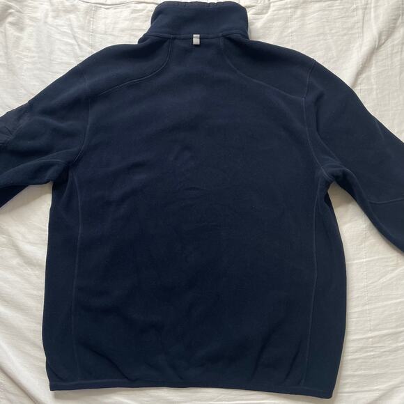 Ralph Lauren RLX Blue Fleece Sweatshirt Sz XL Men's 1/4 Zip Mock Neck Pockets - Picture 3 of 7
